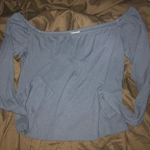 Cool blue off the shoulder